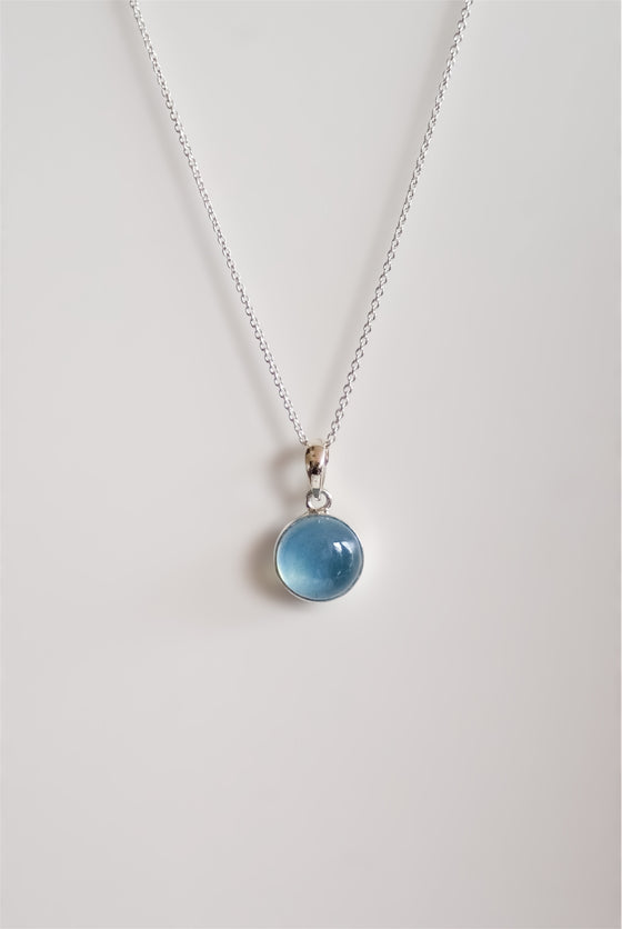 Colgante Aguamarina de brasil en plata calidad extra