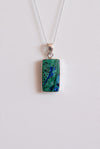 Colgante rectangular azurita plata de ley
