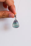 Colgante fluorita en plata de ley