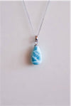 Colgante gota de larimar en plata de ley