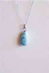 Colgante gota de larimar en plata de ley