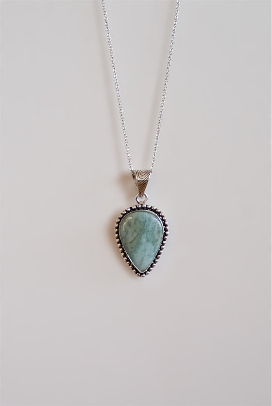 Colgante Rústico de Larimar en plata