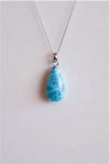 Colgante gota de larimar en plata de ley