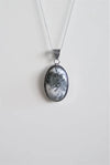 Colgante de Merlinita o ágata dendrita en plata