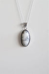 Colgante de Merlinita o ágata dendrita en plata