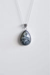 Colgante de Merlinita o ágata dendrita en plata