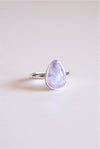 ANILLO GOTA DE PIEDRA LUNA ROSA PLATA DE LEY / TALLA 55