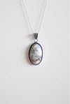 Colgante de Merlinita o ágata dendrita en plata