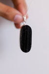 Colgante turmalina negra bruto plata de ley