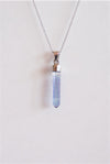 COLGANTE PUNTA DE AQUA AURA VIOLETA EN PLATA DE LEY