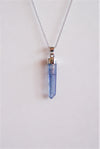 COLGANTE PUNTA DE AQUA AURA VIOLETA EN PLATA DE LEY