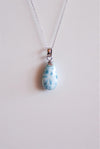 Colgante gota de larimar en plata de ley