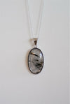 Colgante rústico de Cuarzo Turmalinado en plata