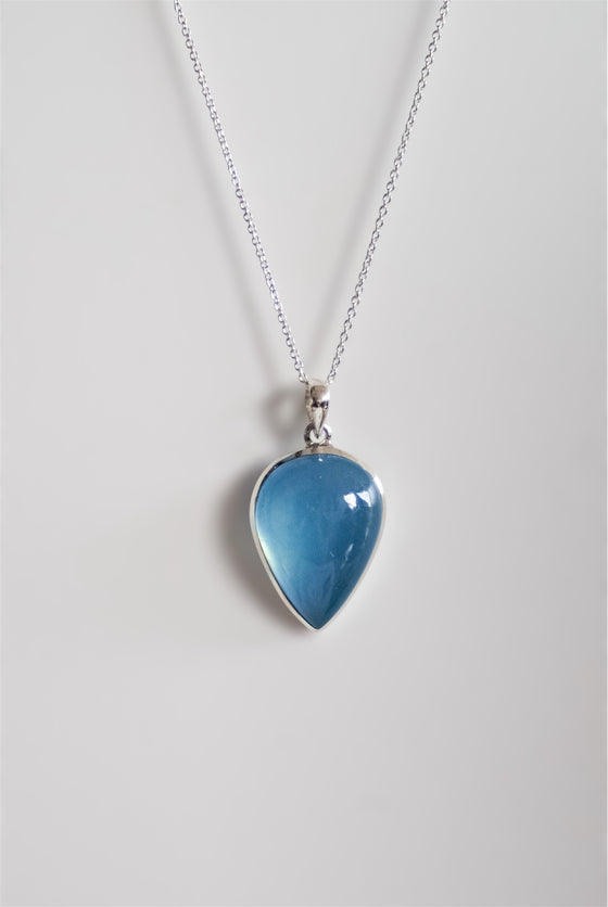 Colgante Aguamarina de brasil en plata calidad extra