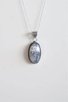 Colgante de Merlinita o ágata dendrita en plata