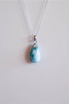 Colgante gota de larimar en plata de ley