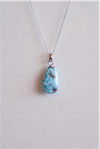 Colgante gota de larimar en plata de ley