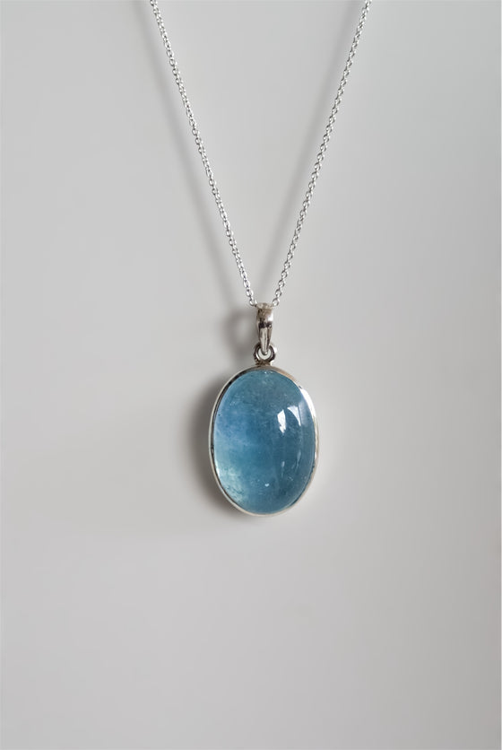 Colgante Aguamarina de brasil en plata calidad extra