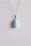 Colgante gota de larimar en plata de ley