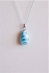 Colgante gota de larimar en plata de ley