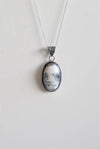 Colgante de Merlinita o ágata dendrita en plata