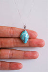 Colgante turquesa natural en plata de ley