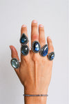 Anillo ajustable de labradorita