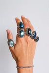 Anillo ajustable de labradorita