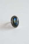 Anillo ajustable de labradorita