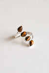anillo ajustable ojo de tigre plata