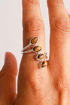 anillo ajustable ojo de tigre plata