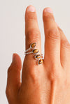 anillo ajustable ojo de tigre plata