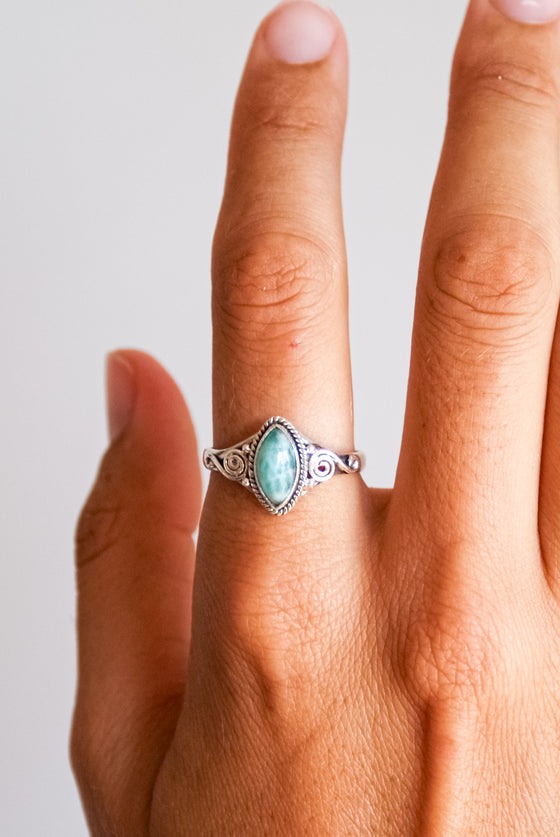 Anillo amazonita en plata