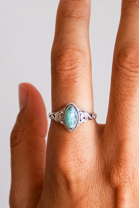 Anillo amazonita en plata