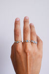 Anillo Aguamarina y Calcedonia