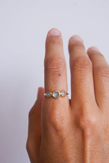  Anillo Aguamarina y Calcedonia