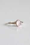 Anillo cuarzo rosa en plata de ley