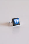 Anillo labradorita plata de ley