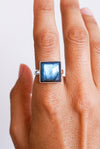 Anillo labradorita plata de ley