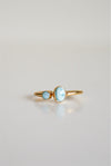 Anillo de Larimar bañado en oro