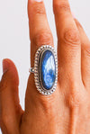 Anillo dharma labradorita en plata de ley