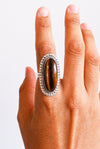 Anillo ojo de tigre plata de ley