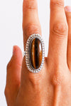 Anillo ojo de tigre plata de ley