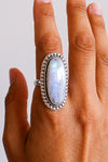 Anillo piedra luna plata de ley