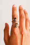 anillo ajustable ojo de tigre plata de ley