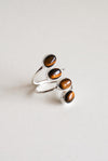 anillo ajustable ojo de tigre plata de ley