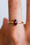 ANILLO DE GRANATE BAÑO DE ORO