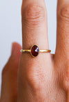 ANILLO DE GRANATE BAÑO DE ORO