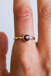 ANILLO DE GRANATE BAÑO DE ORO