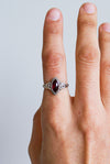 Anillo kaya granate en plata
